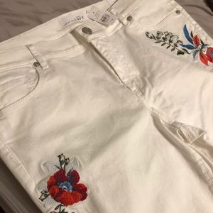 NWT: Loft Size 14 Modern Skinny Embroidered Jean